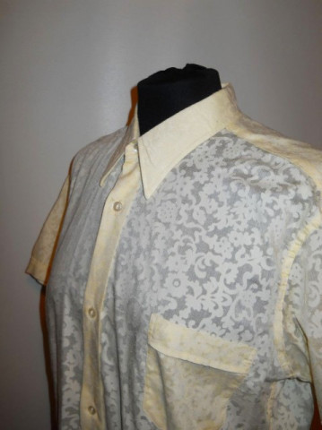Camasa vintage model floral cu jocuri de transparente anii '60