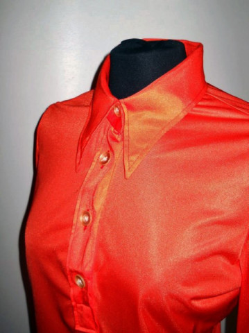 Camasa vintage nylon portocaliu anii '70