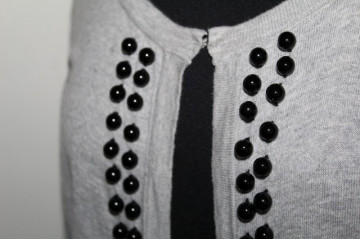Cardigan broderie margele negre repro anii '50
