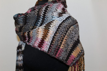 Fular model zigzagat stil Missoni "Codello" anii '90