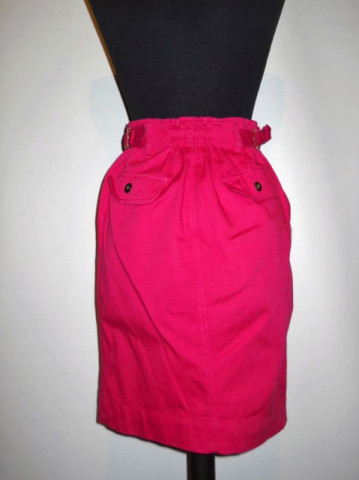Fusta jeans fucsia "Benetton" anii '80