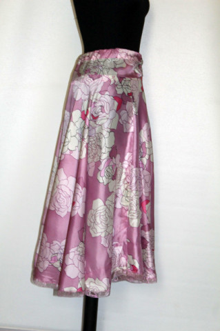 Fustă lila print floral anii 60