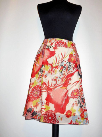 Fusta retro print floral si paisley anii '90