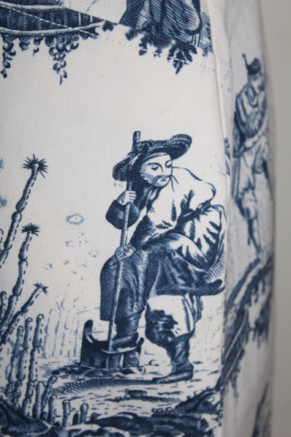 Fustă vintage din Toile de Jouy – retro anii ’80‑’90 - Img 5