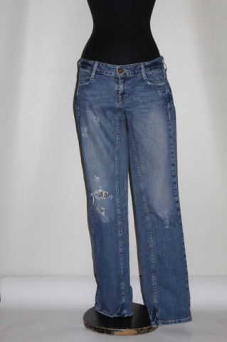 Jeans American Eagle – denim albastru prespălat, talie joasă