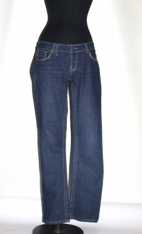 Jeans New Kobo din denim albastru închis – model skinny, talie joasă