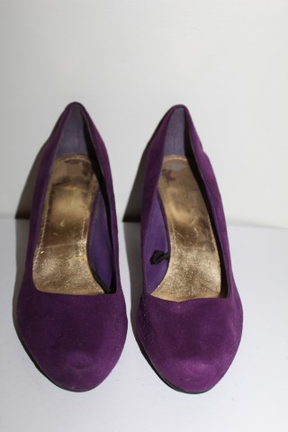 Pantofi violet toc conic repro anii 80 - Img 4