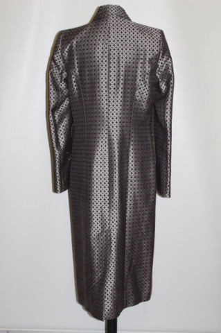 Pardesiu vintage din brocart cu model geometric – repro anii ’70 - Img 3