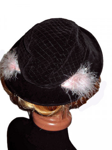 Pink Feathers Vintage Hat '40s