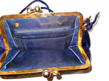 Poseta vintage bleumarin din plus anii '30