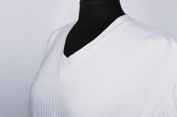 Pulover alb Esprit – tricot din bumbac cu model în relief - Img 4