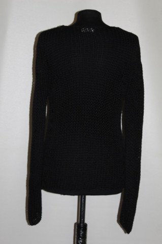 Pulover Cristina Gavioli – tricot negru cu ochiuri largi, vibe casual vintage - Img 3
