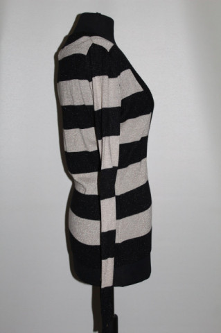 Pulover retro cu dungi negre și aurii – repro anii ’70, look nautic  - Img 2