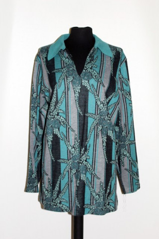 Pulover vintage print turcoaz anii '70