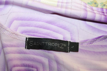 Repro 1970s Geometric Pattern Lilac Blouse - Img 6