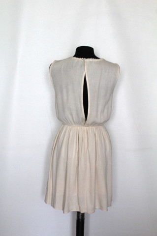 Rochie bej din pânză topită Nisan – stil retro fresh - Img 3