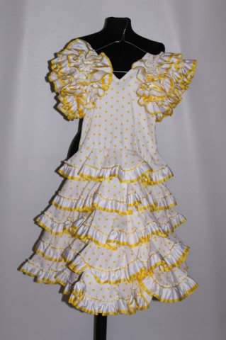 Rochie de flamenco buline galbene "Creacion Roal" anii '70