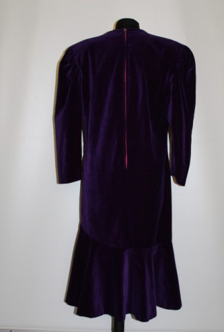 Rochie de ocazie din catifea violet anii '70 - '80