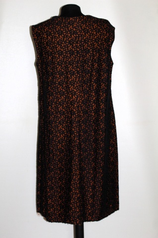 Rochie de ocazie din dantelă neagră – anii ’60, contrast portocaliu - Img 4