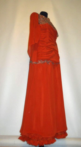 Rochie de seara din chiffon portocaliu anii '90