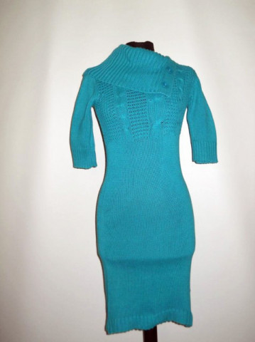 Rochie din tricot verde smarald anii '90