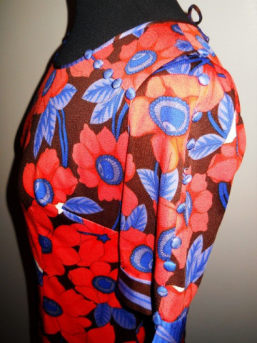 Rochie flori mari portocalii anii '60