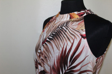 Rochie jungle print papagali anii 90