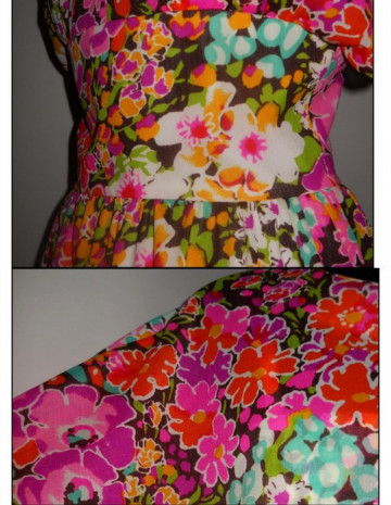 Rochie maxi print floral multicolor anii '60 - Img 8