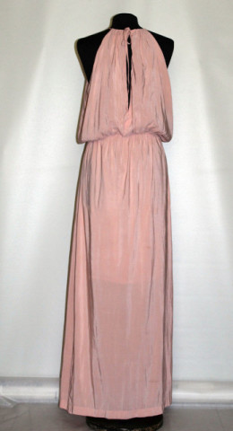 Rochie maxi roz antic repro anii 70
