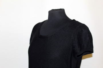 Rochie neagra din tricot repro anii '70
