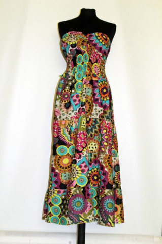 Rochie print floral multicolor repro anii '70