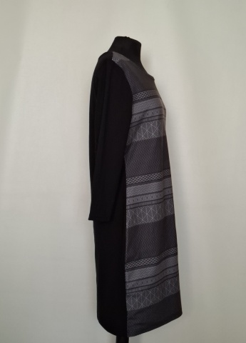 Rochie print geometric gri repro anii 70 - Img 2
