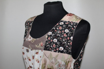 Rochie retro „Floral & Carouri” – vibe ’90 cu șnur în talie - Img 5