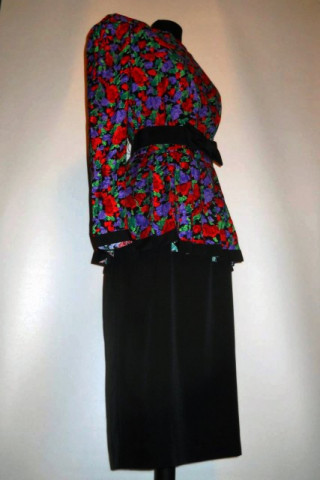 Rochie retro de ocazie print floral anii '80