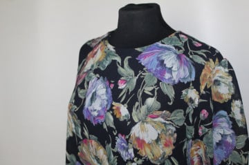 Rochie talie joasă print floral anii 80