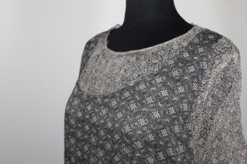 Rochie Vero Moda retro anii ’90 – gri cu print geometric & floral - Img 5