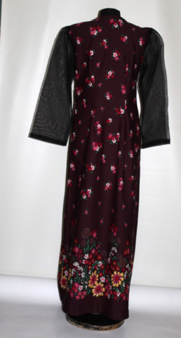 Rochie vintage anii ’70 cu mâneci din voal — floral  - Img 3
