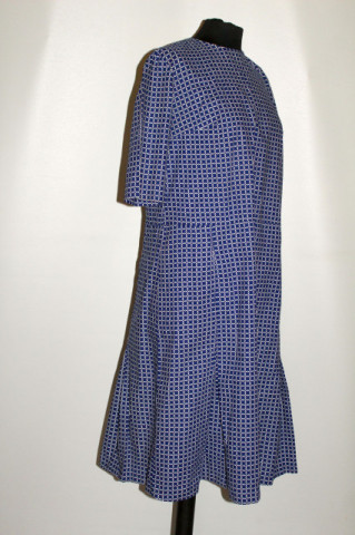 Rochie vintage carouri albastre cu alb anii '50
