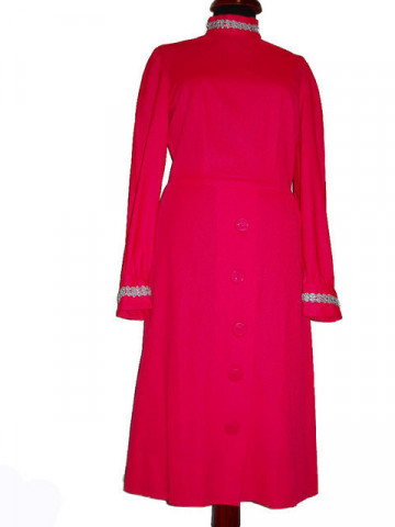 Rochie vintage de ocazie shocking pink anii '60