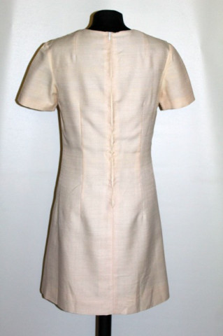 Rochie vintage din șantung ivoire anii 60