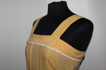 Rochie vintage galben vanilie anii 70