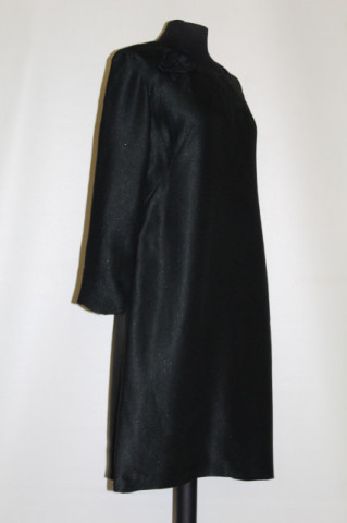 Rochie vintage neagră din crepe anii 60