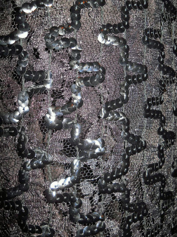 Rochie vintage neagra din dantela cu paiete anii '50
