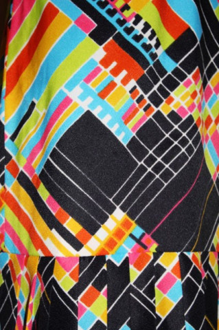 Rochie vintage print geometric multicolor anii '70