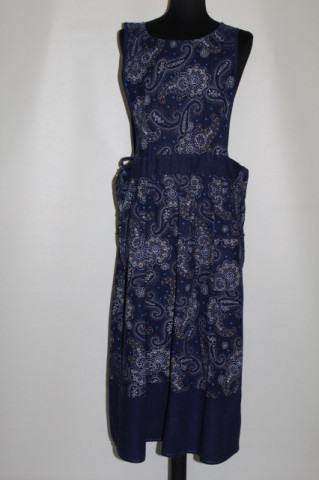 Sarafan paisley punctiform pe fond bleumarin anii '70