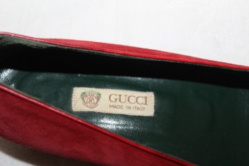 Balerini roșii Gucci anii ’80 – piele întoarsă vintage, design italian - Img 7