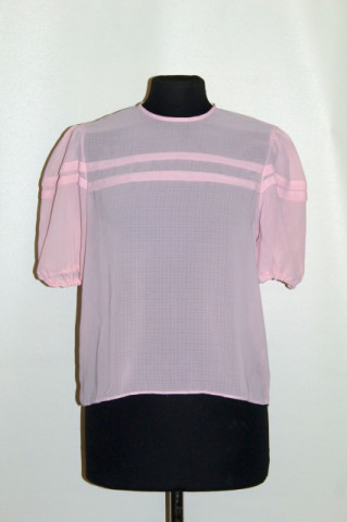 Bluză din chiffon roz anii 70