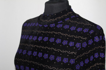 Bluza retro cu print floral pictat violet – anii ’90 - Img 5