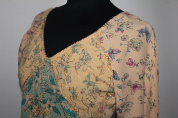 Bluza stil etnic print fluturi anii '90