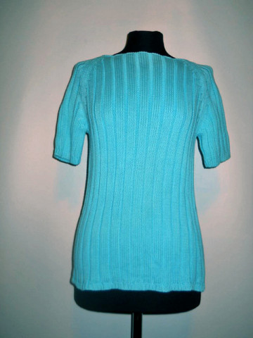 Bluza tricotata turcoaz anii '70